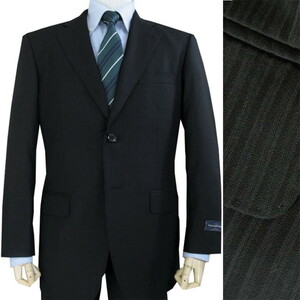 Ermenegildo Zegna シングルスーツ メンズ 春夏 2つボタン 黒シャドーストライプ ブラック 8009 AB4サイズ