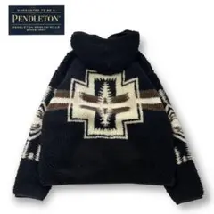 ●【PENDLETON】ネイティブ柄 Boa Zip Hoodie M