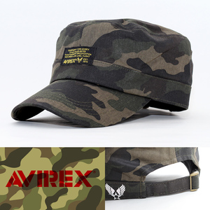 ワークキャップ 帽子 メンズ AVIREX FRONT NAME WORK CAP アヴィレックス カモフラ 迷彩 アーミー 14493000-36 USA ミリタリー