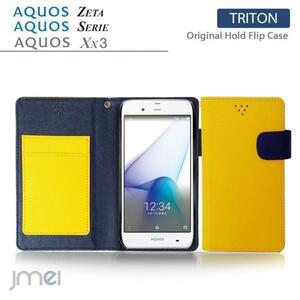 AQUOS ZETA SH-04Hケース マグネットバンド カード収納付 手帳型カバー 閉じたまま通話可 スマホケース 折りたたみ イエロー 53