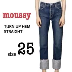 moussy TURN UP HEM STRAIGHTストレートデニムパンツM