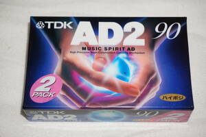 ★　TDK　★　AD2　90分　ハイポジション　カセットテープ　【 2巻 】