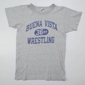 送料無料 champion 88/12 コットンレーヨン Tシャツ 染込み 染み込み ビンテージ L 美品 made in USA BUENA VISTA WRESTLING