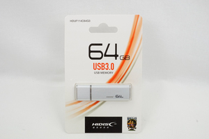 【送料無料】 HIDISC USB 3.0 フラッシュドライブ 64GB シルバー キャップ式 新品 未開封品 型番 HDUF114C64G3 磁気研究所