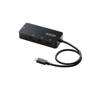 エレコム USB Type-C(TM) 1Gbps有線LANアダプター(USBハブ付き)(黒) EDC-GUC3H2-B /l