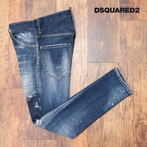 DSQUARED2/46サイズ/美脚デニムパンツ S74LB1049 SEXY TWIST JEAN ストレッチ ダメージ リペア加工 新品/青/ブルー/id127/