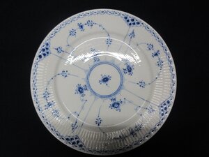 １円　1.Royal Copenhagen ロイヤルコペンハーゲン ブルーフルーテッド ハーフレース 627 大皿 食器　27.5ｃｍ 【星見】