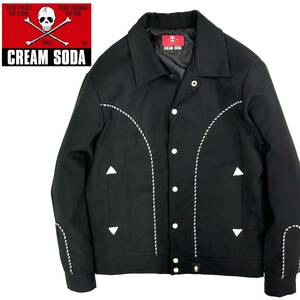 美品!!CREAM SODA ギャバジャン ボレロジャケット(L)ブラック 黒 メンズ ブルゾン クリームソーダ ウエスタン ロカビリー