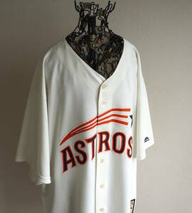 2000s〜 USA製 Majestic COOPERSTOWN COLLECTION MLB ASTROS ベースボールシャツ 2XL アイボリー アストロズ Y2K ヴィンテージ 海外 古着