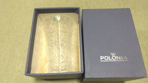 ★未使用品★　POLINIA　ボローニア　クリスタル　カットガラス　クリスタルガラス　花瓶　フラワーベース　ポーランド製