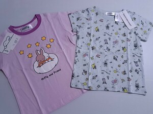 新品 未使用 SANRIOキャラクターズ　ミッフィー　100２枚 まとめ売り　半袖Tシャツ ルームウェア パジャマ 送料無料即決 キッズ　 Bら