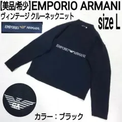 【美品】EMPORIO ARMANI ヴィンテージ 刺繍ロゴ クルーネックニット