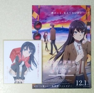 青春ブタ野郎はランドセルガールの夢を見ない 青ブタ 映画 劇場 前売特典 描き下ろしミニ色紙風 イラストカード フライヤー付き