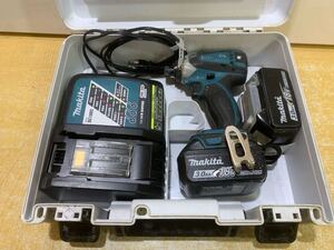 R● マキタ makita 18V 充電式インパクトドライバ TD146DX2 バッテリー2個 充電器 ケース付き 動作確認済 