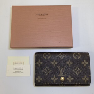 07w2606 LOUIS VUITTON ルイヴィトン モノグラム ポルトモネビエトレゾール 二つ折り財布 ブラウン M61730 中古品