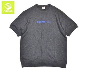 【新品】アディダス ベーシック 半袖 スウェット【15：杢濃灰】S トレーニング ジム adidas Tシャツ