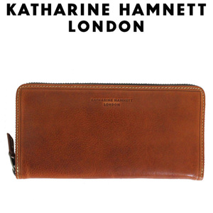 KATHARINE HAMNETT LONDON (キャサリンハムネット ロンドン) 490-58204 LINEMAN2 ラウンドファスナー ロングウォレット 全3色 61オレンジ
