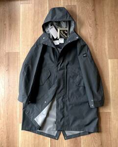 定価10万越え★ AIGLE / 防水・透湿・防風 / GORE-TEX フーデッド フィッシュテール ジャケット コート 黒 XL / エーグル ゴアテックス