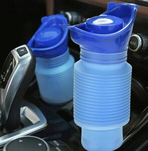 ポータブル 750ml 尿ボトル 漏れチャンバー ポット 弾性チューブ 大人用 車用　2個セット