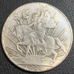 銀貨　古銭　1909年　メキシコ　自由のリバティ　鷲　国章　コイン　硬貨