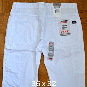 USAディッキーズDIckiesペインターパンツ【ホワイト】36x32★ワークパンツ アメカジ 