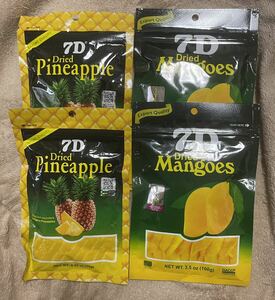 ドライマンゴー パイナップル100g ×2 70g ×2 2種 340g セット　7D cebu フィリピン　東南アジア　抗酸化　ビタミン　エイジング