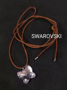 ★極美品 スワロフスキー SWAROVSKI クリスタル ネックレス ライトピンク バタフライ ペンダント アクセサリー チョーカー 蝶々