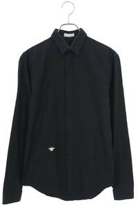 ディオールオム Dior HOMME 163C501B1581 サイズ:37 BEE刺繍比翼ボタン長袖シャツ 中古 BS99