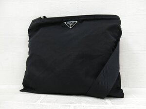 ◆超美品◆PRADA プラダ◆ナイロン カーフ レザー 本革◆ショルダー バッグ◆ブラック シルバー金具◆イタリア製◆斜め掛け◆A8831