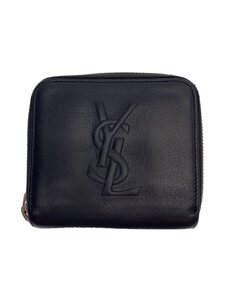 YVES SAINT LAURENT◆イヴサンローラン/2つ折り財布/レザー/BLK/レディース/GNC352906