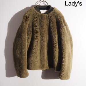 x5971P　▼JIL SANDER ジルサンダー▼　中綿入り ボア ムートンジャケット カーキ 34 オーバーサイズ / JSPP654273 ブルゾン 秋冬 rb mks