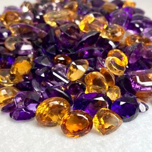 1円〜!!大量!!◯天然アメジスト・シトリンおまとめ2001.5ct◯d 約400.3g 裸石 宝石 amethyst citrine 黄水晶 w1E22