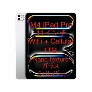 Apple M4 iPad Pro 11インチ 1TB Nano-texture WiFi + Cellular シルバー