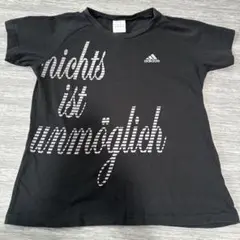 adidas  半袖Tシャツ　Ｍ　ブラック　レディース