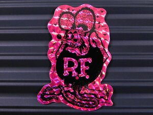 ◆送料\110◆【Rat Fink・ラットフィンク】※《プリズムステッカー・ピンク》　RDF043　MOONEYES　ムーンアイズ