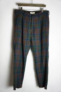 正規 19AW JieDa ジエダ PLAID TUCK SLACKS プレイド タック スラックス チャック パンツ Jie-19W-PT07-A ブラックウォッチ 緑2本物509N★1