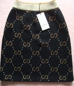 最終値下げ　K)　GUCCI　グッチ　GGウールニットスカート　スカート　XSサイズ 　未使用　タグ付き　国内正規店購入品
