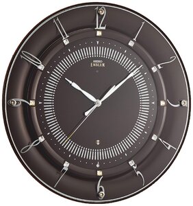 セイコークロック 掛時計 濃茶 直径330×46mm 電波 アナログ SEIKO EMBLEM HS559B