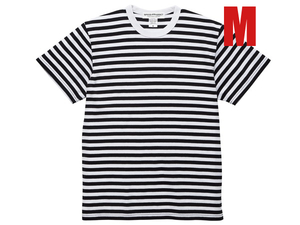 BORDER T-shirt BLACK × WHITE M/ボーダーtシャツ黒白マリンボーダーマリンスタイルフレンチカジュアルキレカジ細ボーダーしまシマ縞柄