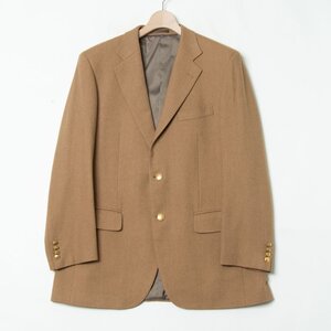 【1円スタート】BURBERRY LONDON バーバリー テーラードジャケット 肩パッド 2B 金ボタン ウールキャメル 黄土色 100-90-180 三陽商会 秋冬