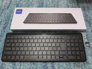 0610u0445　エレコム ワイヤレスキーボード 静音 テンキー付 薄型コンパクトサイズ ブラック TK-QT30DMBK