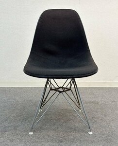 50～80年代ヴィンテージ■HermanMiller/ハーマンミラー■DSR サイドシェルチェア 3rd エッフェルベース イームズ 布張り 黒★埼玉発送★