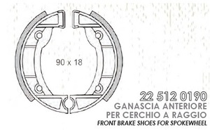 RMS 22512 0190 社外 ブレーキシュー 前輪 CIAO 90mm スポークホイール