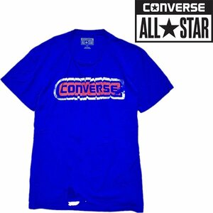 1点物◆雰囲気系コンバースCONVERSE青プリントTシャツ古着メンズSMレディースOKアメカジ90sストリート/スポーツMixブランド/ブルー558691