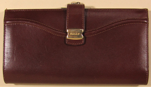 BALLY,がま口財布,茶,レザー,中古