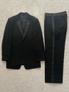 美品 GIORGIO ARMANI size50 黒タグ ブラックタイ ブラックスーツ タキシード ジョルジオアルマーニ ジャパン 国内正規 イブニング