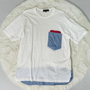 【正規品】 COMME des GARCONS コムデギャルソン クルーネックシャツ コットンシャツ Tシャツ カットソー Lサイズ ホワイト