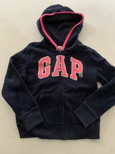 ★ＧＡＰ★新品★ロゴパーカー★１３０★フリース★紺★ネイビー★ギャップ★正規店★ジップアップ★人気のタイプ21★1-1