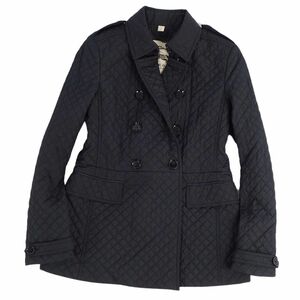 美品 バーバリー ロンドン BURBERRY LONDON コート トレンチコート キルティング 中綿入り アウター レディース S 黒 cg10mb-rm12f06609