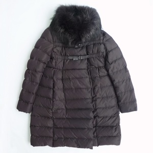 S8 MONCLER モンクレール レミング LEMMING ダウンコート ラクーンファー襟 ブラウン size2 レディース